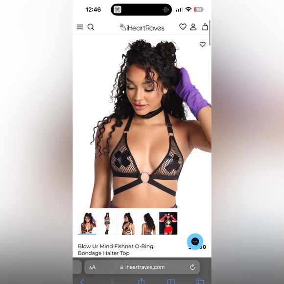 IHeartRaves O Ring Bondage Fishnet Rave Top - Picture 1 of 3